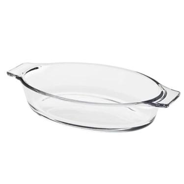 Imagem de Assadeira Travessa Refratária Pequena de Vidro Oval com Alça 600ml (3)