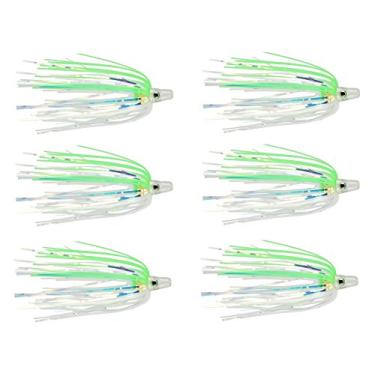 Imagem de LAST CAST TACKLE Teaser holográfico de silicone - pacote com 6 - 5 cores para escolher (verde/branco)