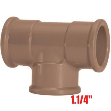 Imagem de Te Soldável Solda Para Sistema Predial Água Fria Conexão PVC Marrom De
