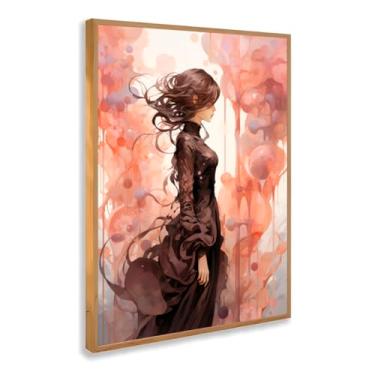 Imagem de Quadro Decorativo Tigre Olhar Feroz Com Moldura Animal Selvagem Forte Intenso Realista Preto Foco Predador Natureza Imponente Arte Moderna