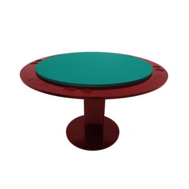 Imagem de Mesa de Carteado com Porta Copos em Baixo Relevo - Klopf, Verde