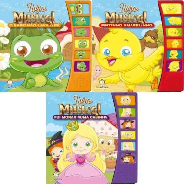 Imagem de Kit Livro Musical - O Sapo Não Lava O Pé + Pintinho Amarelinho + Fui M