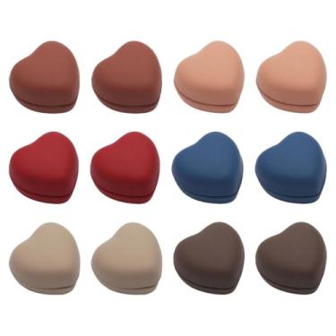 Imagem de Ímãs Hijab, 12 peças de alfinetes magnéticos fortes para cachecol colorido em forma de coração/estrela, broche sem alfinete para xales, chapéus, vestidos, Poliéster, Sem Pedra Preciosa