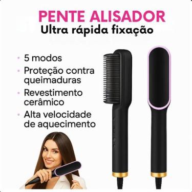 Imagem de Escova Secadora Alisadora Para Modelar e Secar Cabelos - ASAF