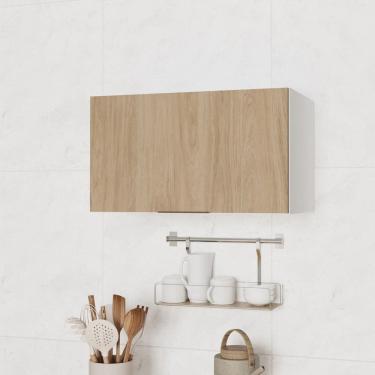 Imagem de Armário Aéreo 1 Porta Basculante 60cm Ipanema Cabecasa Madeiramadeira Acácia/Branco