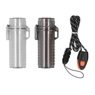 Imagem de Haofy Caixa de Caixa de Bolso à Prova de água, Pequeno Organizador Portátil Mini Recipiente 2pcs Caixa de Proteção de Chave Com Chaveiro para Camping Ao Ar Livre Cas Cigarros da (Preto e branco)