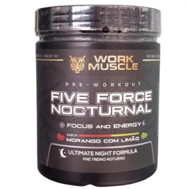 Imagem de WorkMuscle, Pré Treino Five Force Nocturnal Sem Cafeína 450g WorkMuscle (Morango com Limão)