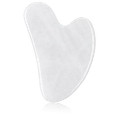 Imagem de Ferramenta facial Gua Sha Rosenice White Jade Stone para cuidados com 