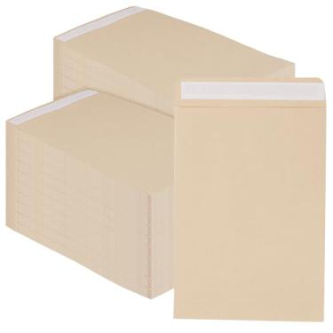 Imagem de NINGWAAN Envelopes autoselados Kraft marrom, 15 x 23 cm, 200 unidades, para documentos e fotos