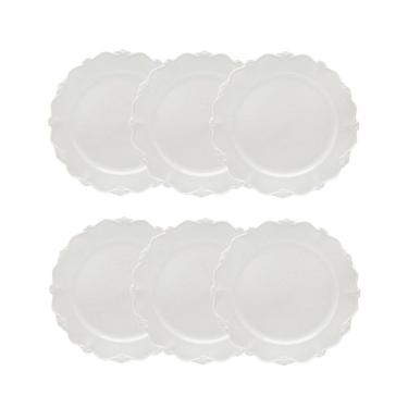 Imagem de Cj 6 Pratos Rasos de Porcelana Fancy Branco 27cm Wolff