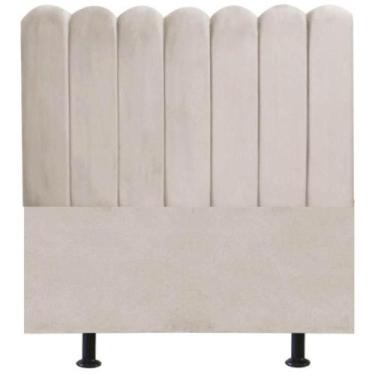 Imagem de Cabeceira Nuvem Cama Box Solteiro 90 Cm Alanis Suede Bege - OUTRAS MAR