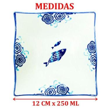 Imagem de Kit 10 Tigela Sobremesa Bowl Peixe Praia Oceano Náutico 14cm - OUTRAS 