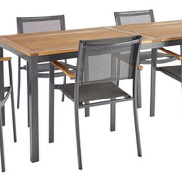 Imagem de Conjunto De Jardim 7 Pecas Mesa Cadeiras Cinza 6 Lugares