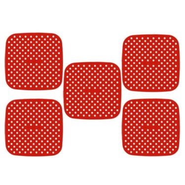 Imagem de kit 5 Protetores Quadrados Tapete Silicone Fogão Indução 19 cm Almofada Protetora