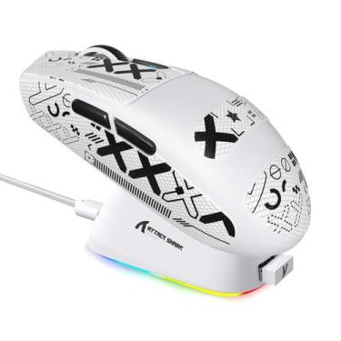 Imagem de Mouse sem fio para jogos ATTACK SHARK G3PRO RGB 25K DPI branco