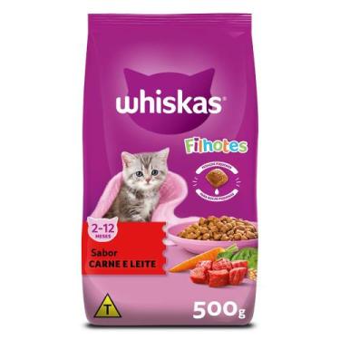 Imagem de Ração para Gato Filhote Whiskas Sabor Carne e Leite 500g