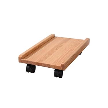 Imagem de Suporte de CPU Suporte de CPU Suporte de PC móvel Suporte de computador Impressora host de computador de madeira com 4 rodízios Suporte de CPU (B)