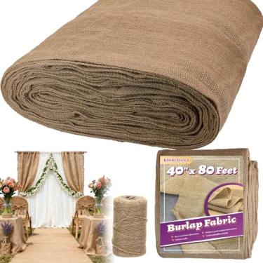 Imagem de Rolo de tecido de serapilheira de 100 x 20 metros, tecido de juta natural para envolver árvores de inverno, cobertura de plantas, proteção contra congelamento com corda de juta de 40 pés, bricolage