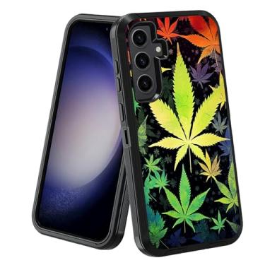 Imagem de stmedazm Capa protetora para Samsung Galaxy S25 FE, grau militar, resistente [3 camadas] à prova de poeira à prova de choque para Samsung Galaxy S25 FE 5G 6,7 polegadas, folha de maconha