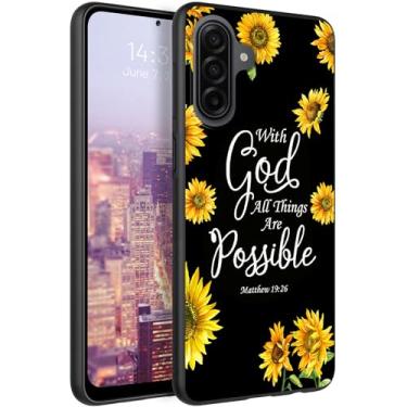 Imagem de RAUEDWDJS Capa de TPU macio para Samsung Galaxy A17 5G, ajuste fino, antiarranhões, antiderrapante, absorção de choque, capa protetora para Samsung A17 6,7 polegadas 2025 - girassol Matthew 19:26