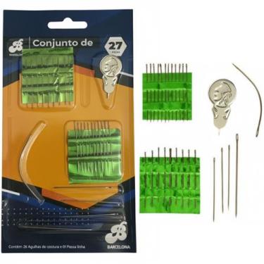 Imagem de Kit 10 cartelas agulhas Mão Agulheiro Passador Linha Costura - Barcelo