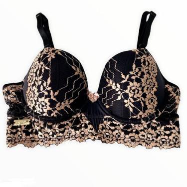 Imagem de Sutiã com Bojo - Via Sedução, G (44), Preto com dourado