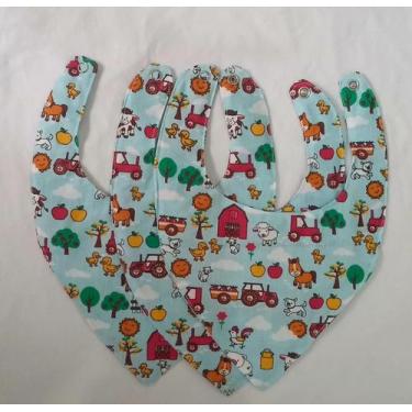 Imagem de Babador Bandana Impermeavel kit com 3 - Socela Baby, fazendinha
