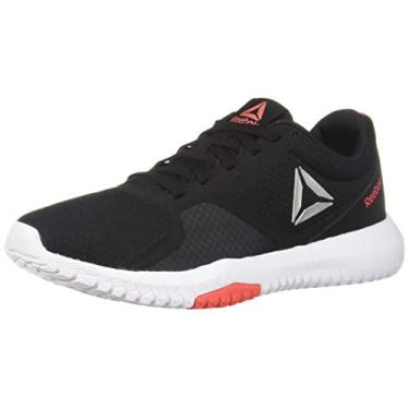 Imagem de Reebok Tênis de corrida feminino Flexagon Force D Cross Trainer, Preto/branco/rosa brilhante, 9.5