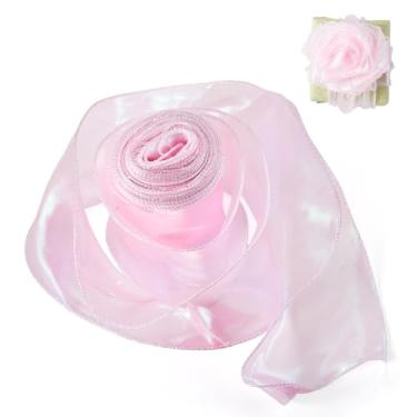 Imagem de Bestewelry Fita de organza transparente de 15 metros de fio de rabo de peixe fitas largas para presentes para buquê de flores, embalagem de presente de dia dos namorados, decoração de artesanato de