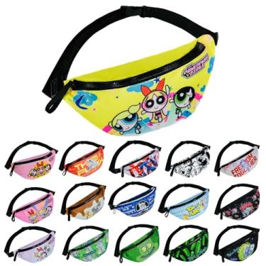 Imagem de Pochete fofa de desenho animado para adolescentes e adultos – bolsa de cintura colorida com estampa de personagem divertida, alça ajustável, bolsa de cinto de viagem leve para caminhadas, corrida ou