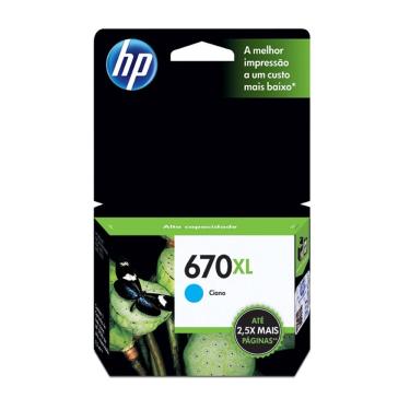 Imagem de Cartucho De Tinta Hp 670xl Cz118ab Deskjet 4615 4625 5525 Azul