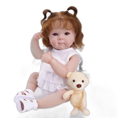 Imagem de Bebe Reborn Menina, Artesanal, Olhos Abertos, Realista, Cabelo Implantado Fio A Fio