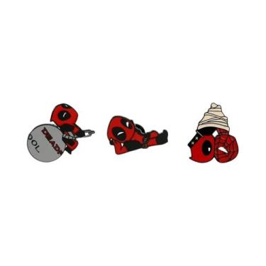 Imagem de Broche De Esmalte De Personagens De Desenho Animado Deadpool, 3 Peças,