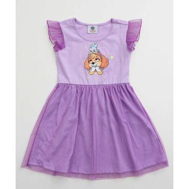 Imagem de Vestido Infantil Tule Patrulha Canina Nickelodeon Tam -78180, Lilás, 1