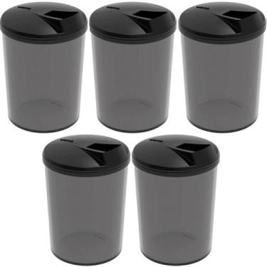 Imagem de Kit 5 Porta Farofa Temperos Farinheiras com Tampa 400ml Fumê Recipient
