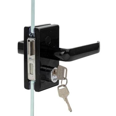 Imagem de Fechadura 1520 Com Maçaneta Standart Franz Vidro Alvenaria Preto - Fra