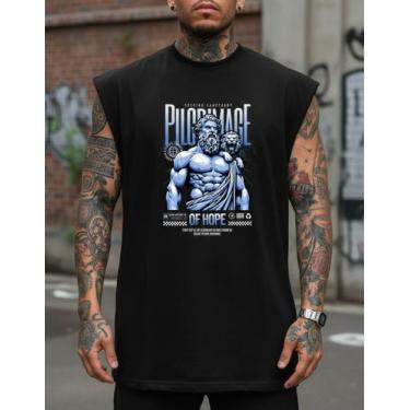 Imagem de Regata Over Machao Zeus Lion  Algodão Fios Prima 30.1 Verão - AL7, Pre