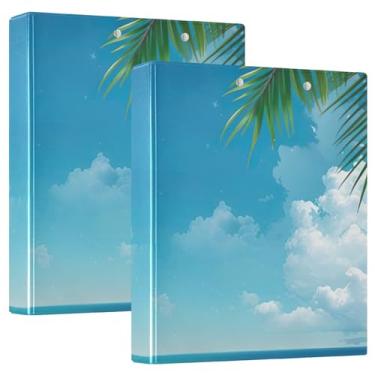 Imagem de Pasta de arquivo para fichário azul céu e oceano, anéis redondos, para escola e escritório, 1 pacote