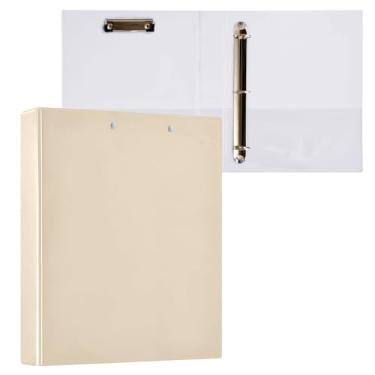 Imagem de Pasta para prancheta de amêndoa branqueada com três anéis e organizador de fichário para escola e escritório, pacote com 2