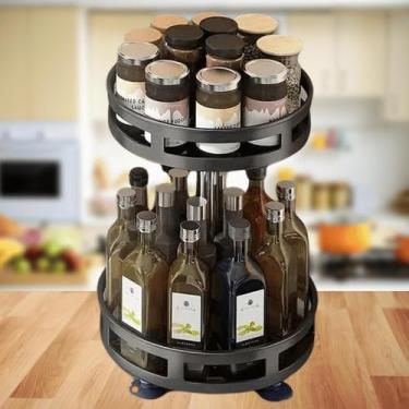 Imagem de Porta Temperos Giratório 360 graus 2 andares Organizadora Rotativa Mul