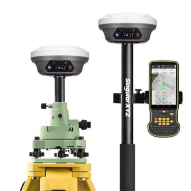 Imagem de SingularXYZ Equipamento de levantamento E1 Pro GNSS RTK, mais de 20 horas de resistência RTK GNSS GPS com base IMU e Rover, GPS RTK com tela colorida HD maior e coletor portátil, precisão de 1 cm