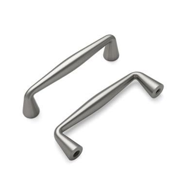 Imagem de HARPOON Pacote com 10 puxadores de armário de cozinha de liga de zinco sólida, puxadores de armário, puxador de gaveta com orifício central de 7,6 cm, níquel escovado