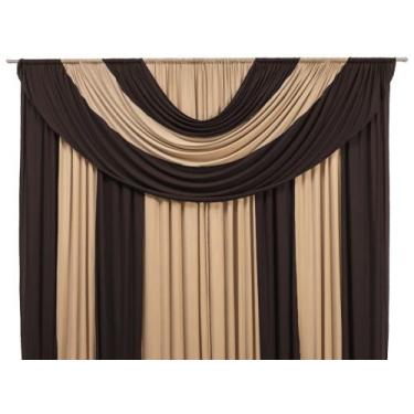 Imagem de Cortina Suprema Malha Com Bandô 2 Cores 2,00x 1,70m Decoração Para Cas