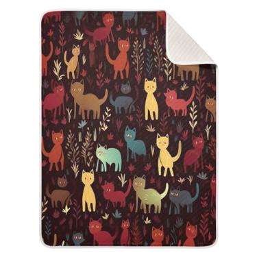 Imagem de Blueangle Cobertores de bebê de gatos de desenho animado para berço, soneca, 76 x 101 cm, quente, aconchegante, macio, receptor, cobertor unissex para meninos, meninas, crianças, bebês (131)