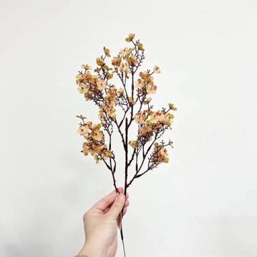 Imagem de Buquê de Cerejeira Artificial com Mosquitinho, 48cm, 5 Galhos, Flores Artificiais Decorativas para Arranjos, Casamento e Decoração de Casa(Nude,Kit com 3 Unidades)