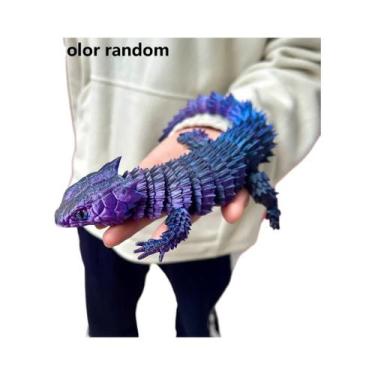 Imagem de Estátua De Lagarto Colorida Impressa Em 3D, Figurinha De Animal Flexív