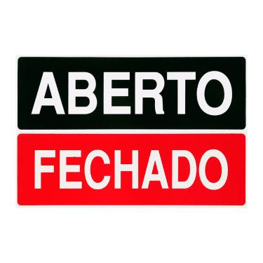 Imagem de Placa De Sinalização Aberto / Fechado 30x10 Acesso - P-30 F9e