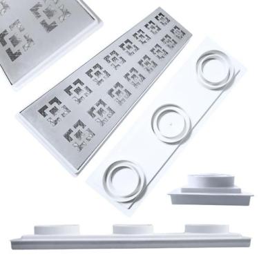 Imagem de Ralo Apartamento Sacada Laje 15x50 Inox Dubai Coletor Raso 3cm Profund