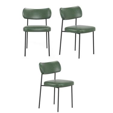 Imagem de Kit 3 Cadeiras Camila Para Sala Jantar Gourmet em Aço-material sintéti