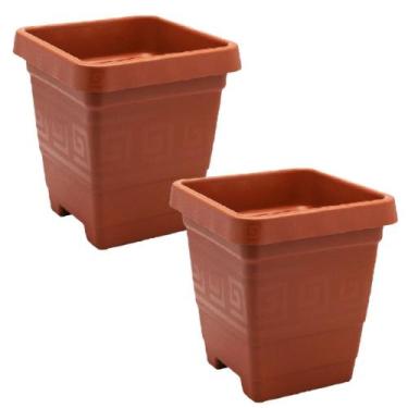 Imagem de 2 Vasos Quadrados Grandes de chão 29 Litros para Plantas e Jardins - P